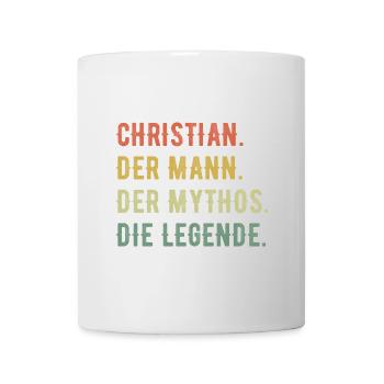 Christian Vorname Der Mann Der Mythos Die Legende - Tasse - Weiß - Vorne
