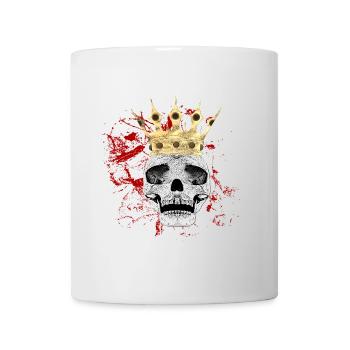 Menschenschädel, Blutflecken, gothic motiv - Tasse - Weiß - Vorne