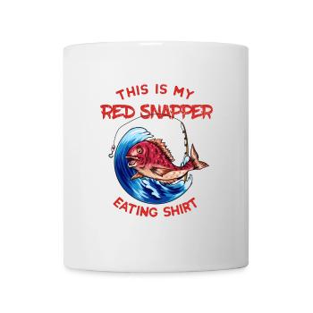 Chemise de manger de vivaneau rouge - pêche au poisson amusante - Mug blanc - blanc - Devant