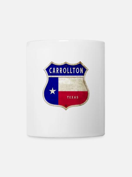 Carrollton Texas Wappen Flaggen Design - Tasse - Weiß