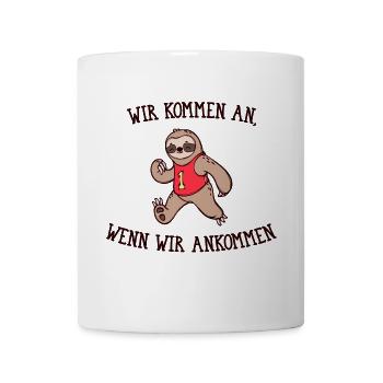 Faultier Tier säugetier Statement Schneckentempo - Tasse - Weiß - Vorne