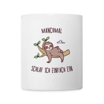 Müde Säugetier Schlafen Faultier Tier Statement - Tasse - Weiß - Vorne