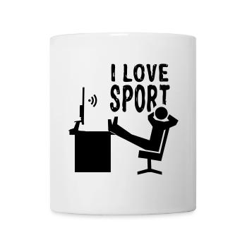 Lazy i love Sport | Füsse hochlagern - Tasse - Weiß - Vorne