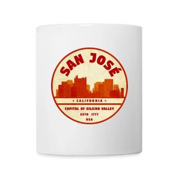 SanJose Skyline Vintage Abzeichen - Tasse - Weiß - Vorne