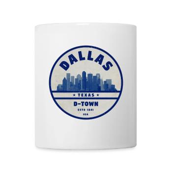 Dallas Skyline DTown Vintage Badge - Tasse - Weiß - Vorne