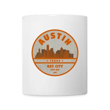 Austin Bat City Skyline Rétro - Mug blanc - blanc - Devant
