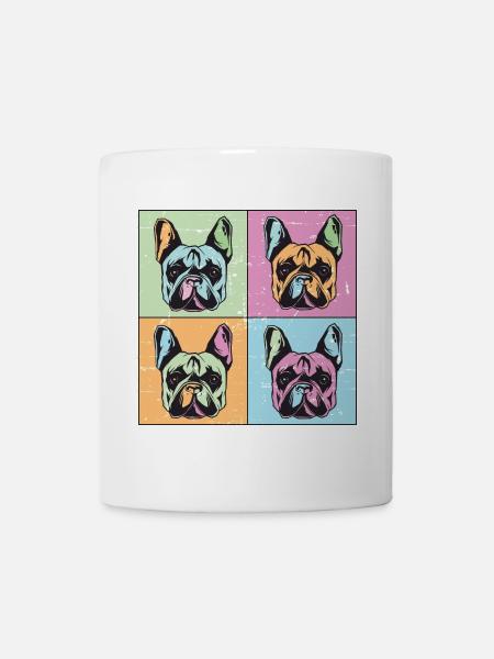 Bulldoggen Bild Abstrakt - Tasse - Weiß