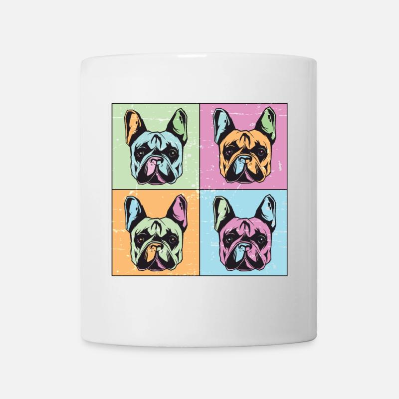 Bulldoggen Bild Abstrakt - Tasse - Weiß