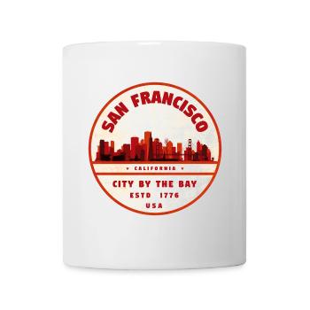 Vintage Badge: San Francisco Skyline - Tasse - Weiß - Vorne