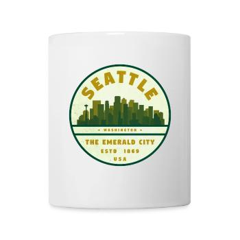 Seattle Emerald City Skyline - Mug - white - Front