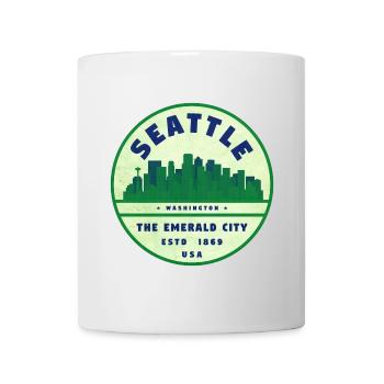 Emerald City Seattle Vintage Badge - Tasse - Weiß - Vorne
