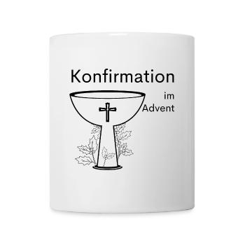 Konfirmation im Advent Abendmahl Stechpalme Symbol - Tasse - Weiß - Vorne