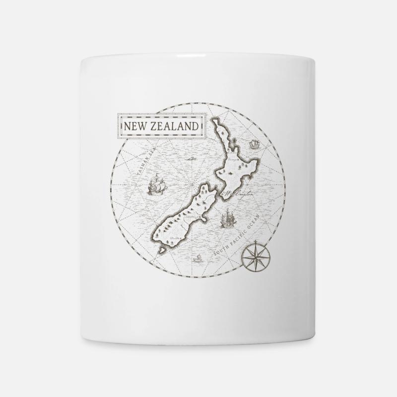 Carte vintage de la Nouvelle-Zélande - Mug blanc - blanc