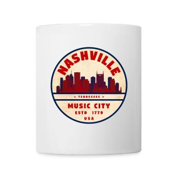 Nashville Musikstadt Retro Siegel - Tasse - Weiß - Vorne