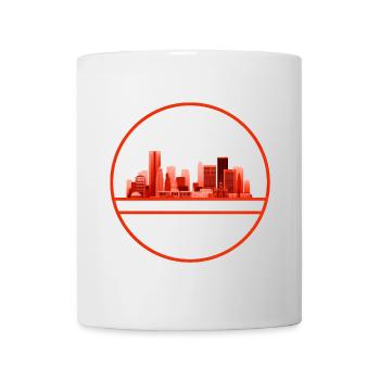 Oklahoma City Skyline Abzeichen - Tasse - Weiß - Vorne
