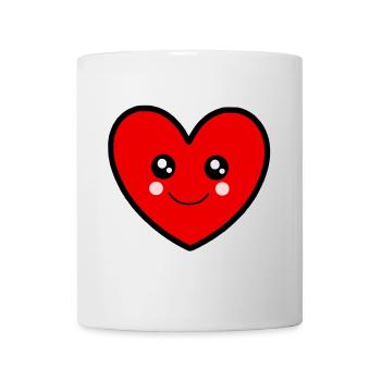 rotes Herz rot Herzen rot Herz Valentinstag - Tasse - Weiß - Vorne