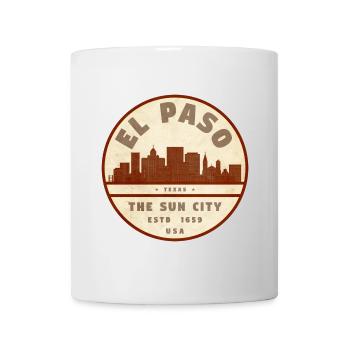 El Paso Skyline Vintage Seal - Tasse - Weiß - Vorne