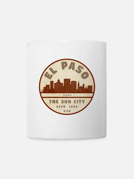 El Paso Skyline Vintage Seal - Tasse - Weiß