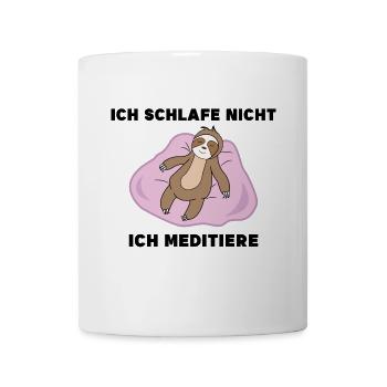 Faultier Schlafen Humorvoll Statement Säugetier - Tasse - Weiß - Vorne