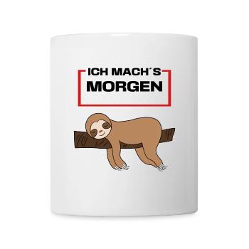 Dschungel Tier Statement Faul Schlafen Faultier - Tasse - Weiß - Vorne