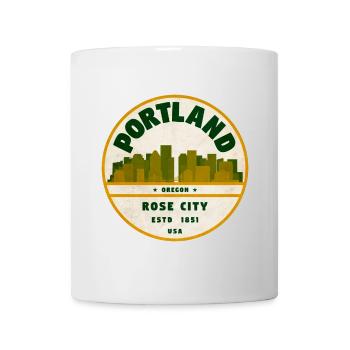 Insigne vintage de Portland Rose City - Mug blanc - blanc - Devant
