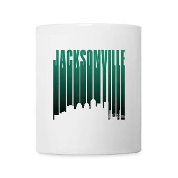 Jacksonville Skyline Vertikale Typo - Tasse - Weiß - Vorne