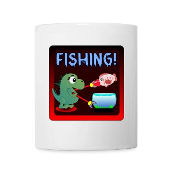 LUSTIGER FISCHER DINOSAURIER - SUSHI SOJASAUCE - Tasse - Weiß - Vorne