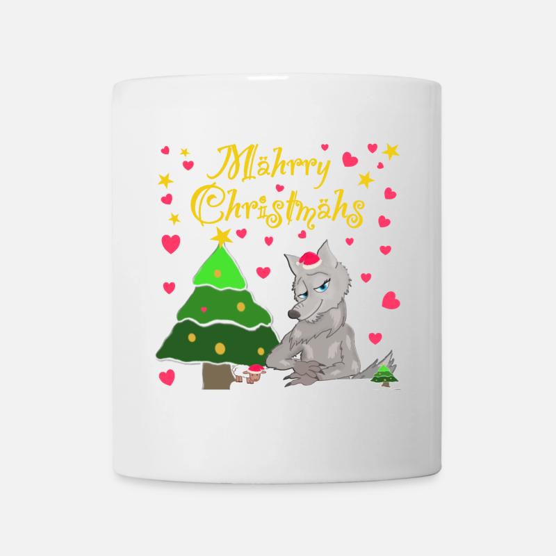 Kultiger Wolf, Weihnachten unterm Tannenbaum - Tasse - Weiß