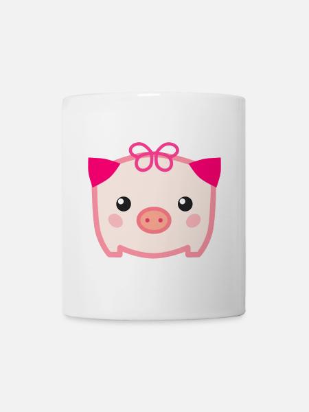 Cochon mignon Kawaii - Mug blanc - blanc