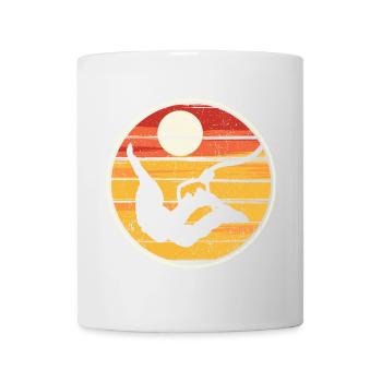 Silhouettenflug bei Sonnenuntergang - Tasse - Weiß - Vorne