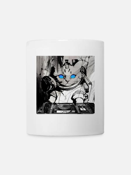 Œuvres d’art de Cats DJ - Mug blanc - blanc