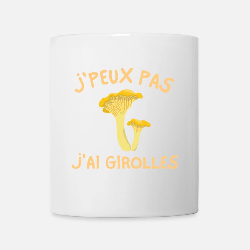 girolles, champignon, ramasseur de champignons - Mug blanc - blanc