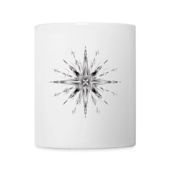 Silberfarbener glamouröser zeitloser Stern - Tasse - Weiß - Vorne