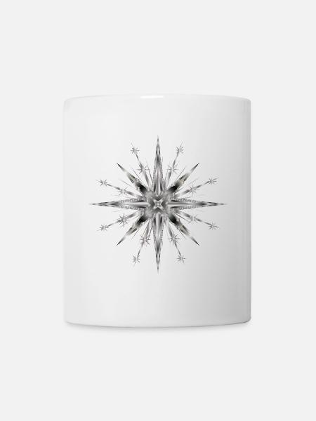 Silberfarbener glamouröser zeitloser Stern - Tasse - Weiß