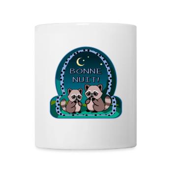Gute Nacht - Waschbärpaar - Tasse - Weiß - Vorne