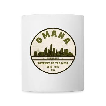 Omaha Skyline Vintage Abzeichen - Tasse - Weiß - Vorne