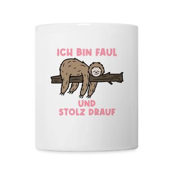 Chillen Schlafen Tier Statement Urwald Faultier - Tasse - Weiß - Vorne