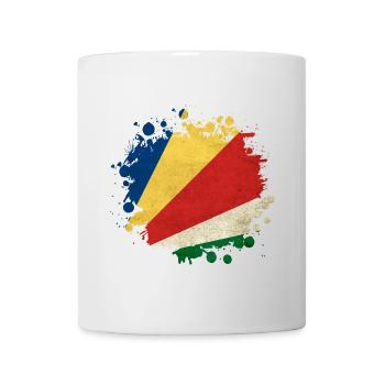 Seychellen Klecks Flaggen Design - Tasse - Weiß - Vorne