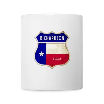 Design du drapeau Richardson Texas Crest - Mug blanc - blanc - Devant