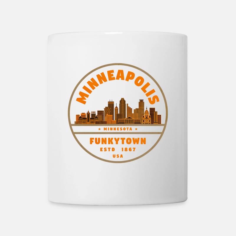 Minneapolis Funkytown Skyline Retro - Tasse - Weiß