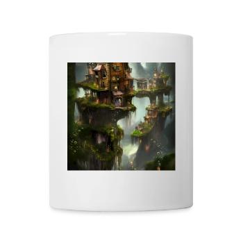 Awesome city on the rock with fairies. - Mug - white - Front