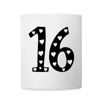 16 anniversaire avec coeur - Mug blanc - blanc - Devant