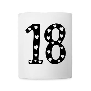 18e anniversaire avec cœur - Mug blanc - blanc - Devant