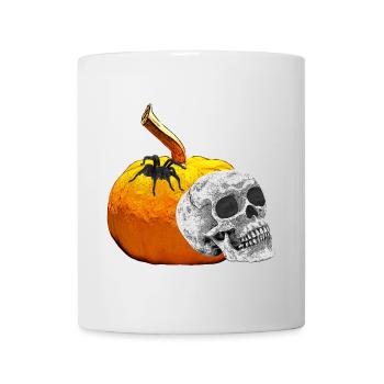 menschenschädel, Kürbisse, gruselige prints - Tasse - Weiß - Vorne