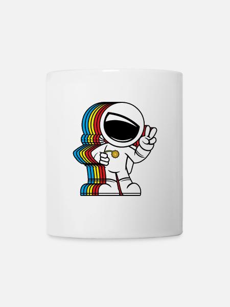 Peace Loving Astronaut - Cute Peace Sign Spaceman - Mug - white
