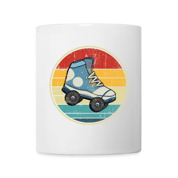 Cercle de patins à roulettes rétro coucher de soleil - Mug blanc - blanc - Devant