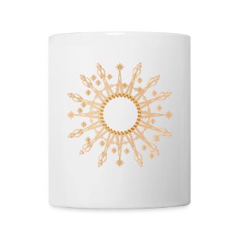 strahlender goldener Stern als Rahmen - Tasse - Weiß - Vorne