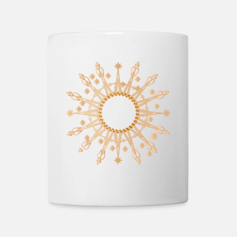 strahlender goldener Stern als Rahmen - Tasse - Weiß