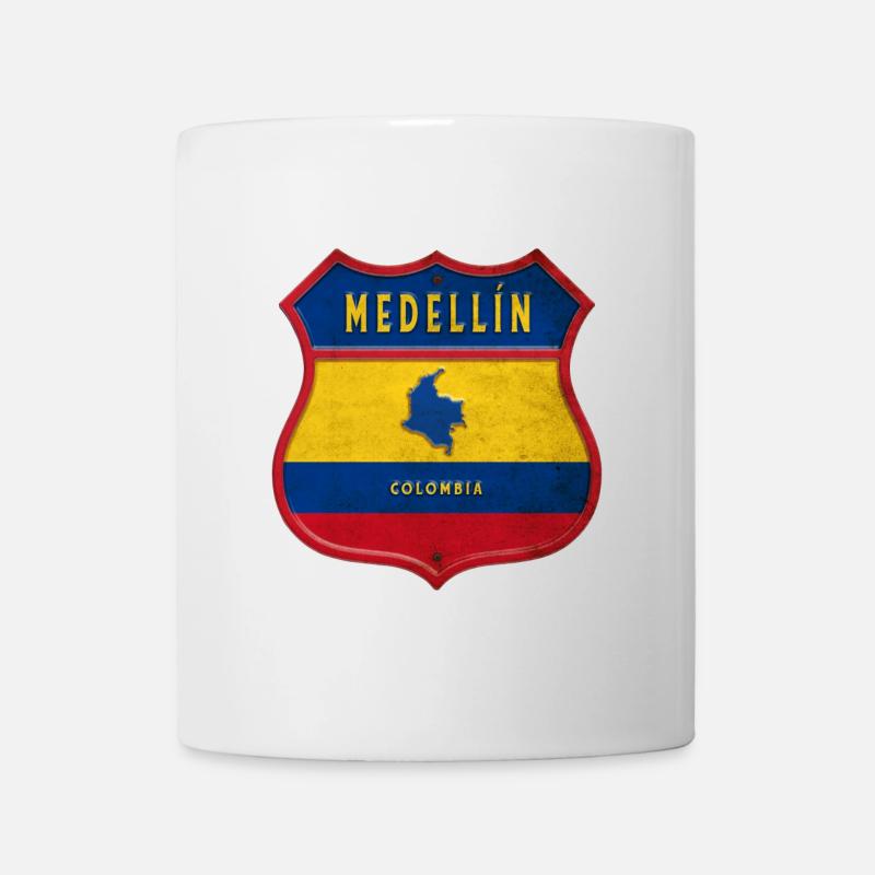 Medellín Kolumbien Wappen Design - Tasse - Weiß