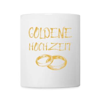 Goldene Hochzeit Text Goldene Eheringe - Tasse - Weiß - Vorne